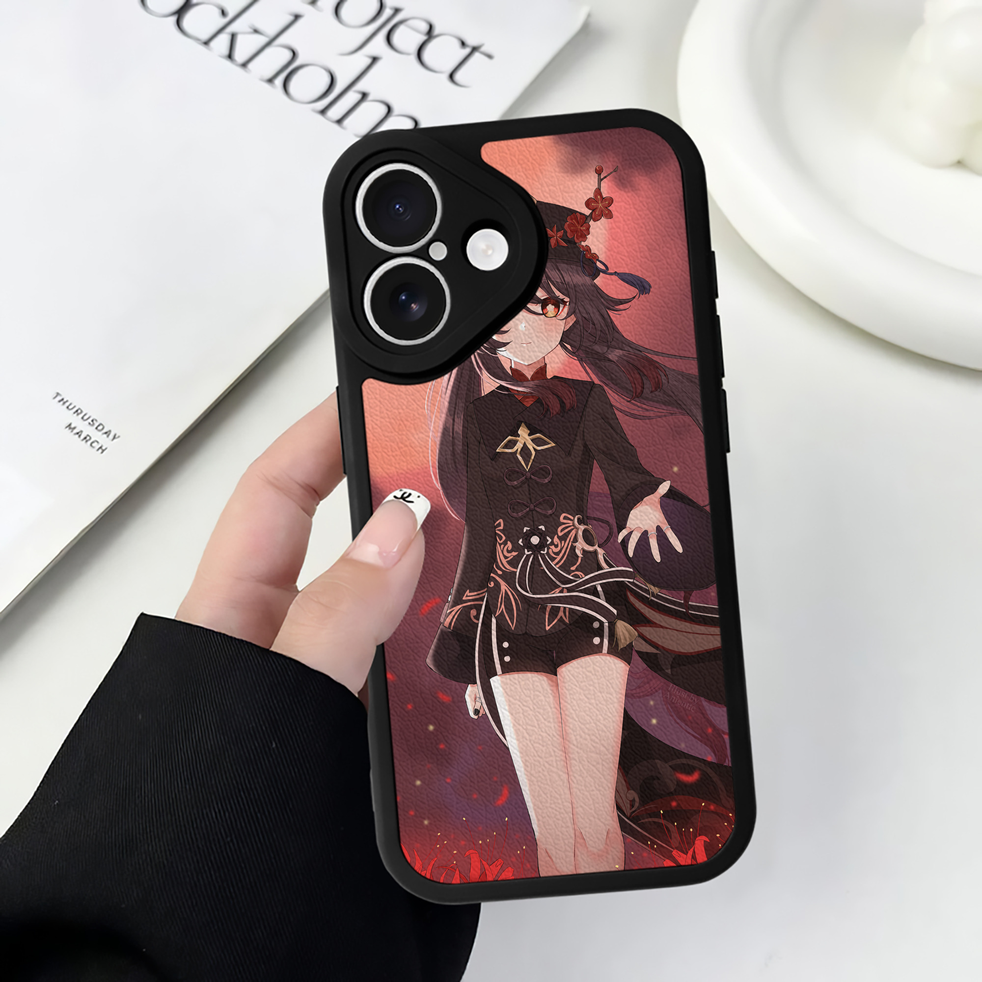 げんし神 genshin 【iPhone 16シリーズ対応】シリコンスマホケース（レザー調） 材質：シリコン